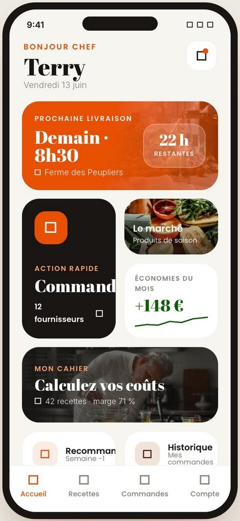 Application Cuecha — tableau de bord